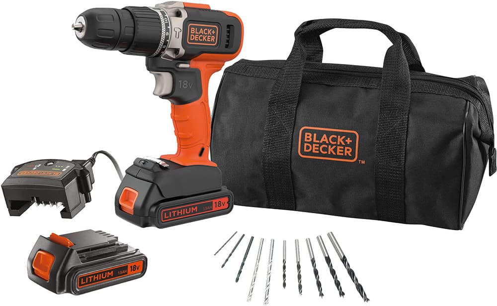 Black+Decker akumulatorska vibraciona bušilica-odvijač + 10-delni set burgija BCD003BA10S