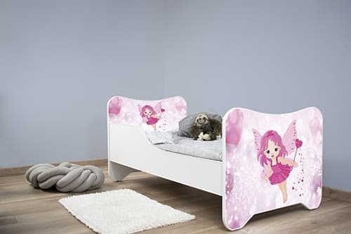 Dečiji krevet sa dušekom i letvicama 160x80cm Happy kitty Fairy 7447