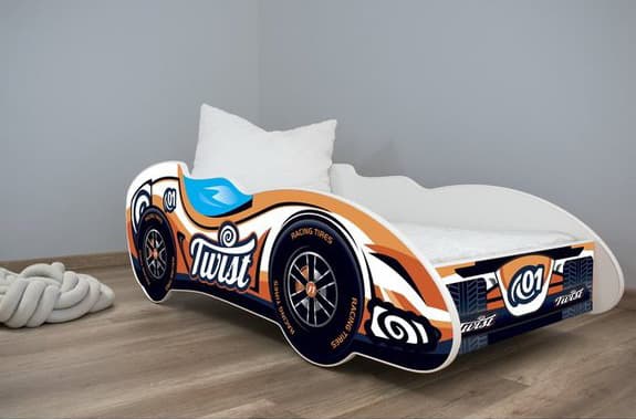 Dečiji krevet sa dušekom i letvicama 160x80 Formula1 Twist
