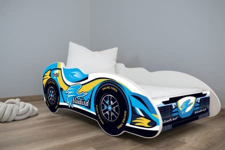 Dečiji krevet sa dušekom i letvicama 160x80 Formula1 Blue bird