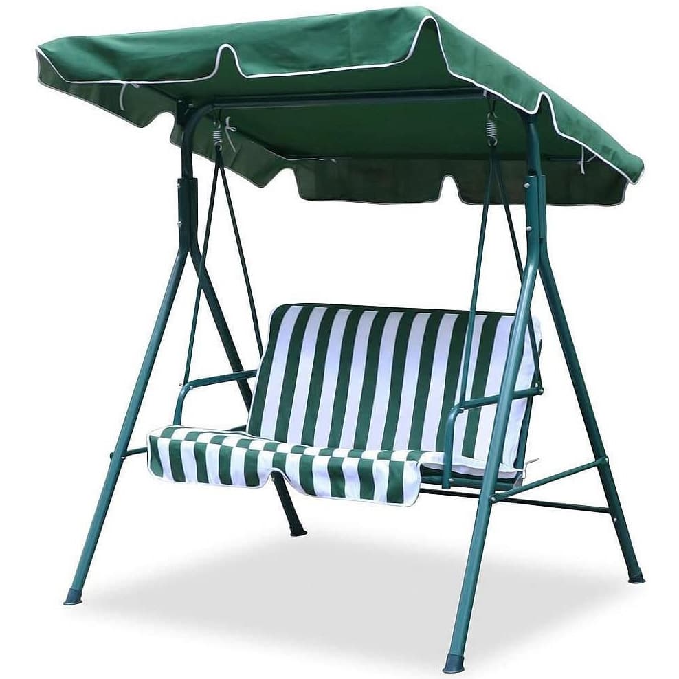 Love Seat Ljuljaška Dvosed Zeleno-Bele Pruge