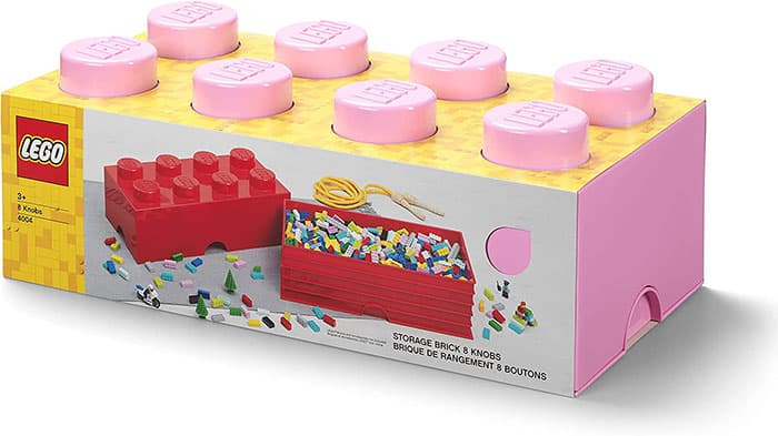 Kutija za odlaganje sa poklopcem LEGO® Kocka 8 50x25x18cm svetloroze 4004