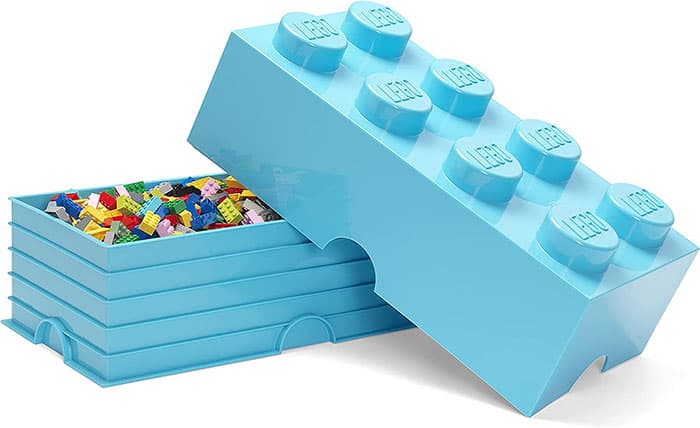 Kutija za odlaganje sa poklopcem LEGO® Kocka 8  50x25x18cm azurnoplava 4004