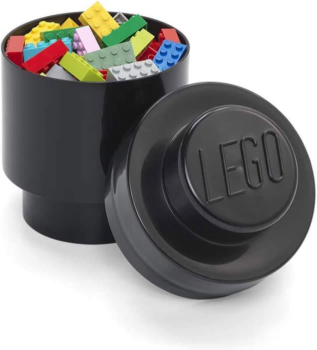 Okrugla kutija sa poklopcem LEGO® 12x18x12cm crna 4030