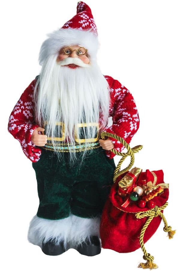 Novogodišnja figura Deda Mraz sa poklonima 30 cm