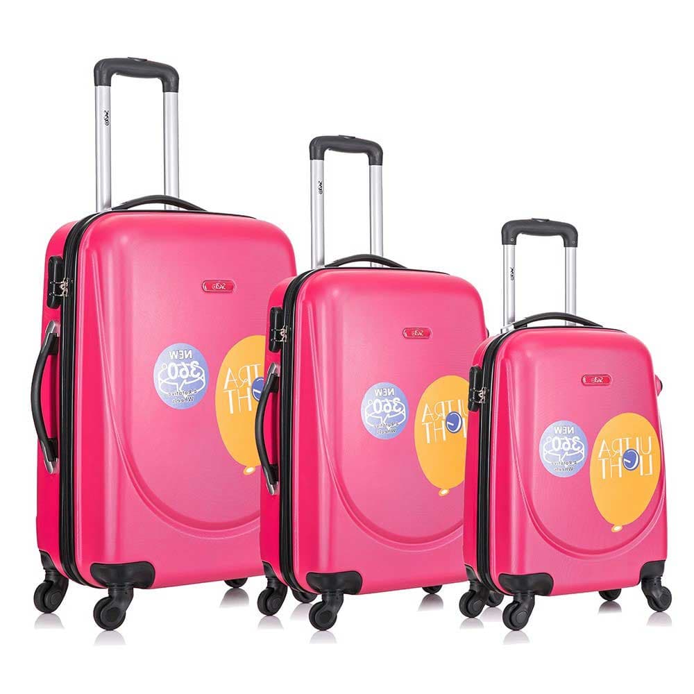 Koferi Za Putovanje Empire Monaco Komplet Od 3 ABS Pink Kofera
