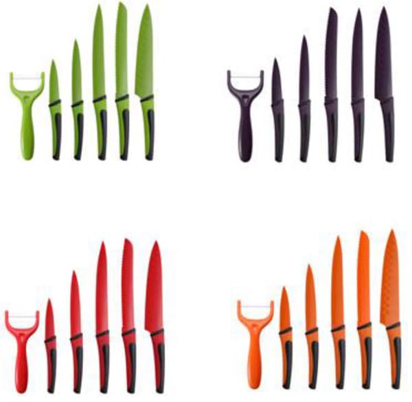 Bergner Nož set 6 kom Renberg Flash red RB-2517-R
