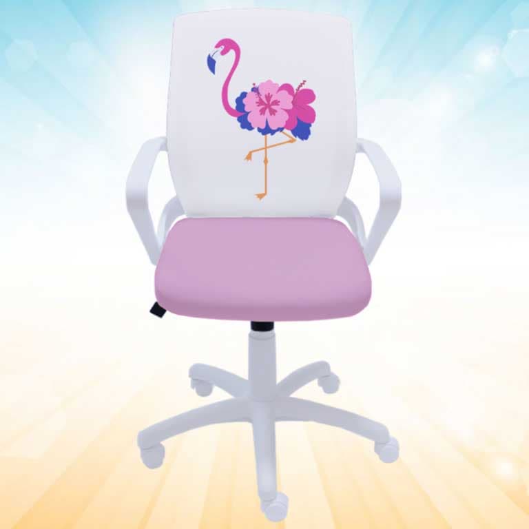 Dečija radna stolica Fly White Flamingo