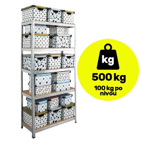 Metalna polica velike nosivosti 5x100kg 180x100x40cm