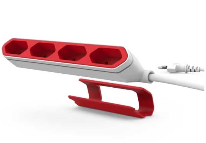 PowerBar produžni kabl sa nosačem i 4 C-utičnice 1.5m Red