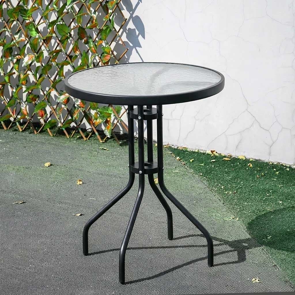 Baštenski Sto Metal Staklo Prečnika 60 cm