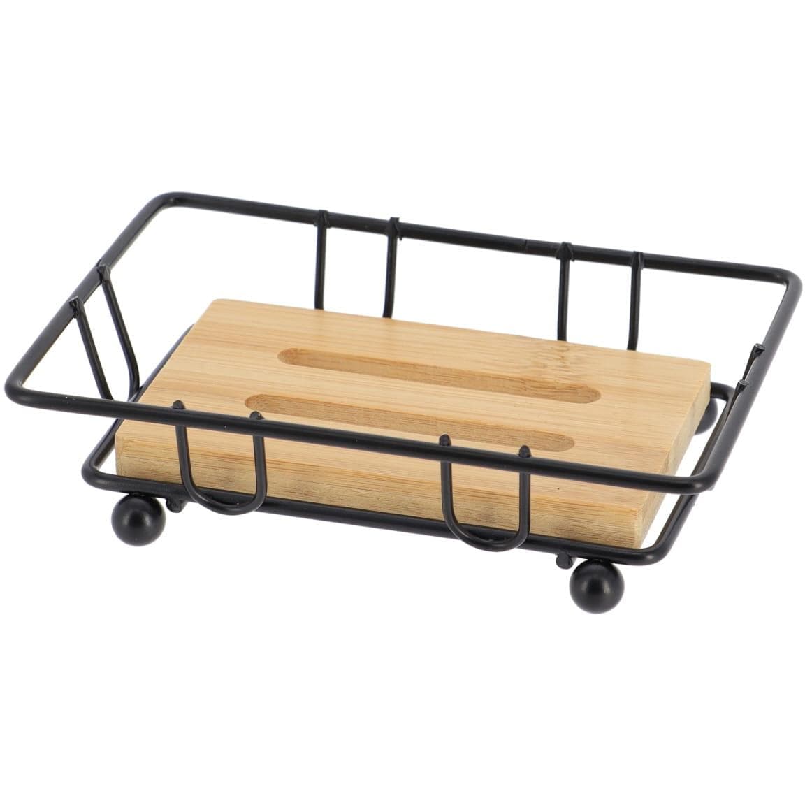 Tendance Držač Sapuna 3,2x12,5x8,5 Cm Bambus Mat Crna