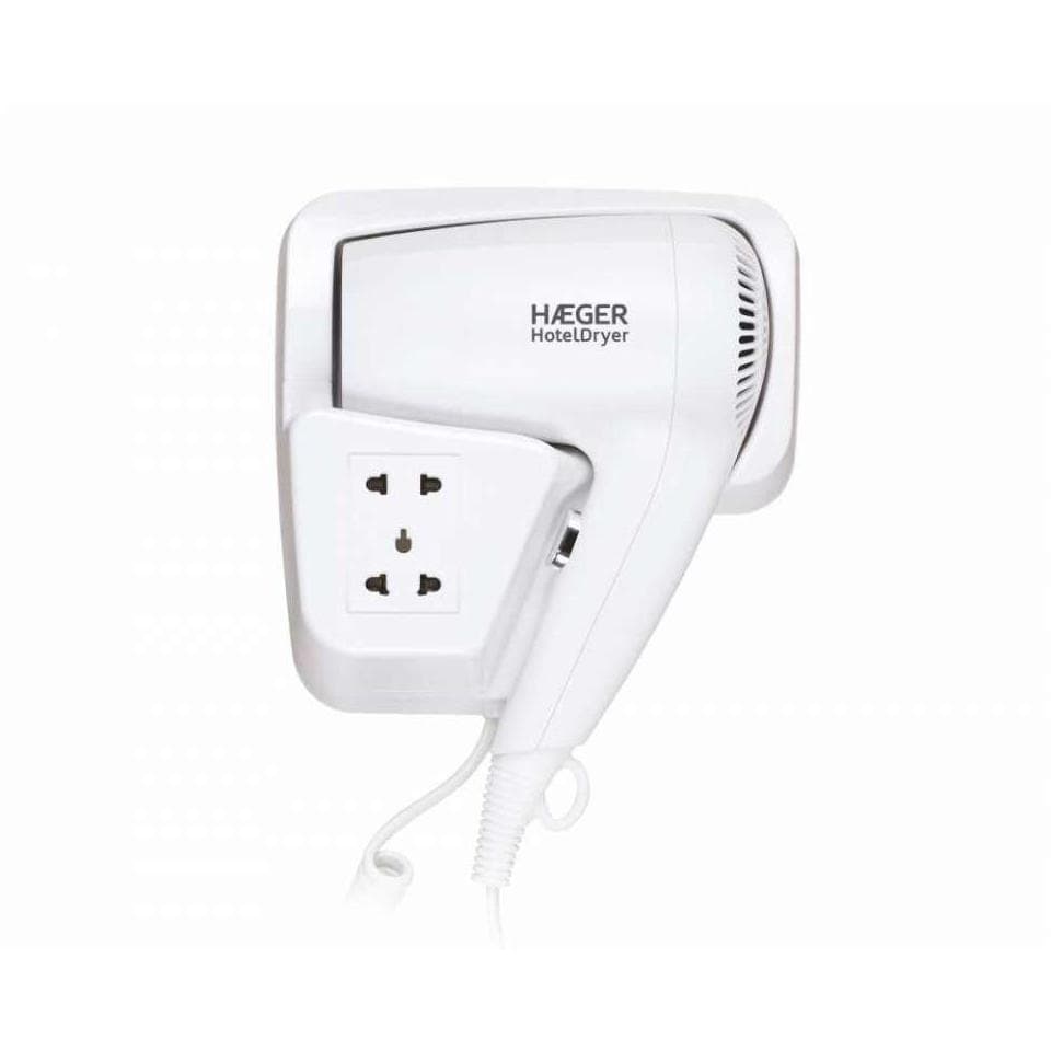 Haeger Fen sa zidnim nosačem i strujnom utičnicom 1200W HD-120.006A