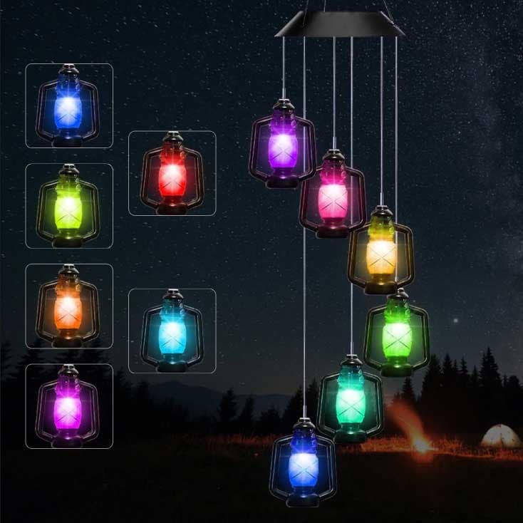 Viseća solarna LED lampa sa mini fenjerima 5809