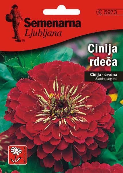 Cveće 5 kesica Lepi čovek - Cinija - crvena - Zinnia elegans 5973
