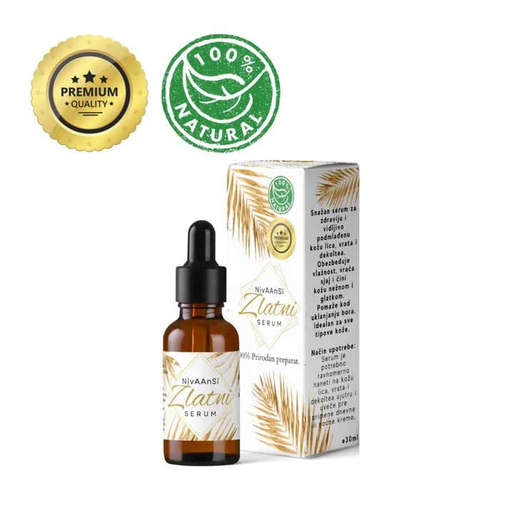 Zlatni Hijaluron Serum sa vitaminima C i E 30ml