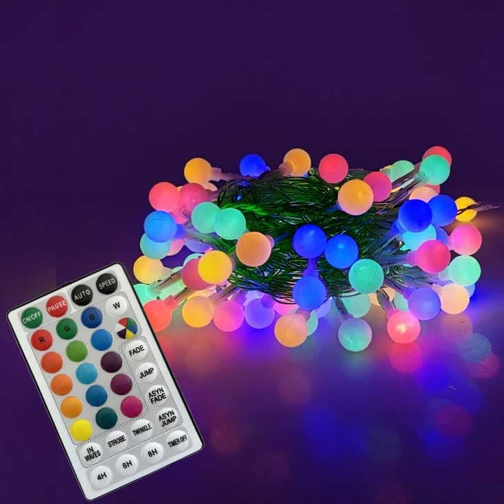 Lampice za jelku sa daljinskim upravljačem 200 LED dioda 20m Za spoljnu i unutrašnju upotrebu