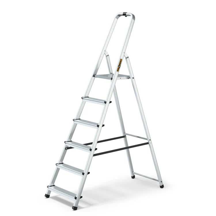 Sklopive aluminijumske kućne merdevine sa 6 stepenika Nosivosti 125kg 19335
