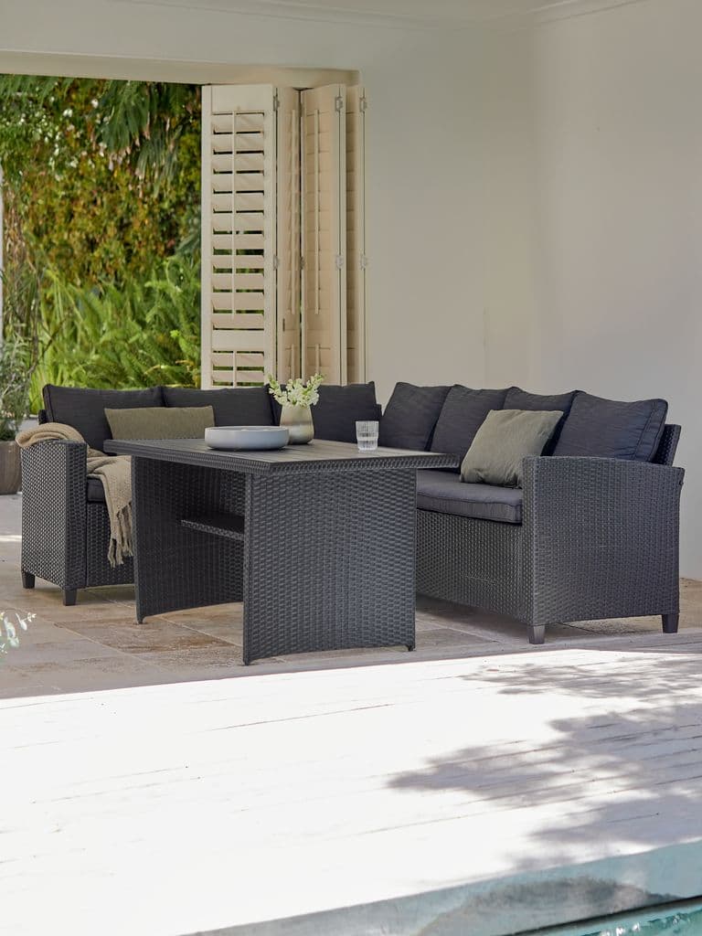 Ugaona Lounge Ratan Garnitura Perth Black