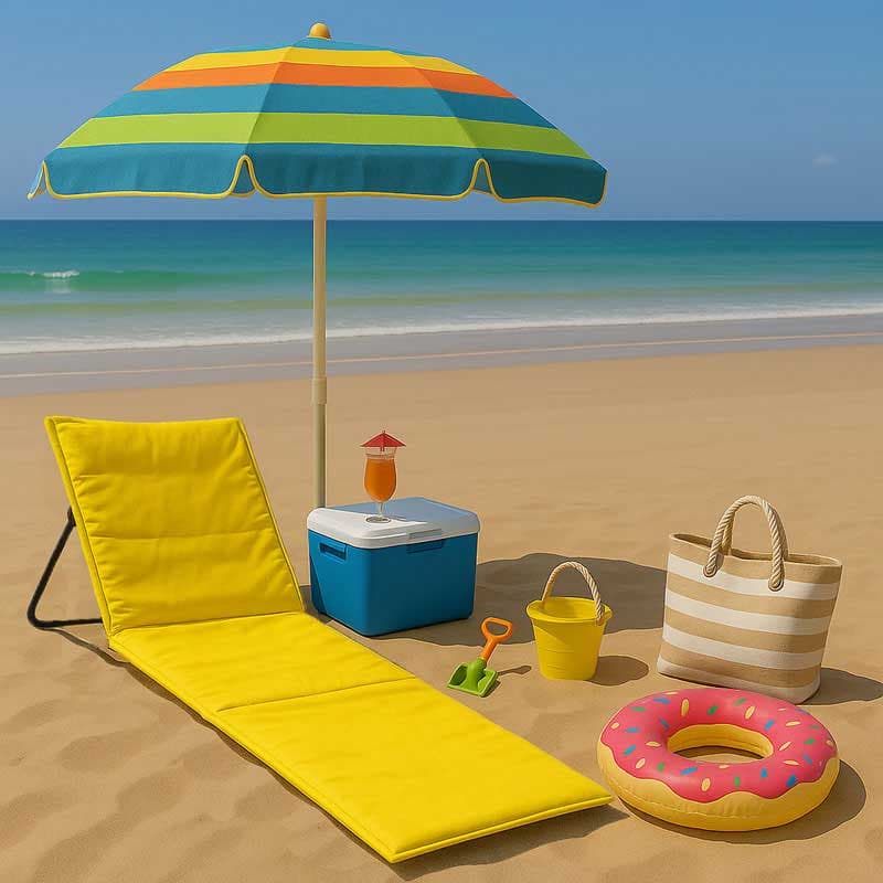 Sklopiva ležaljka za plažu 150x52cm Žuta