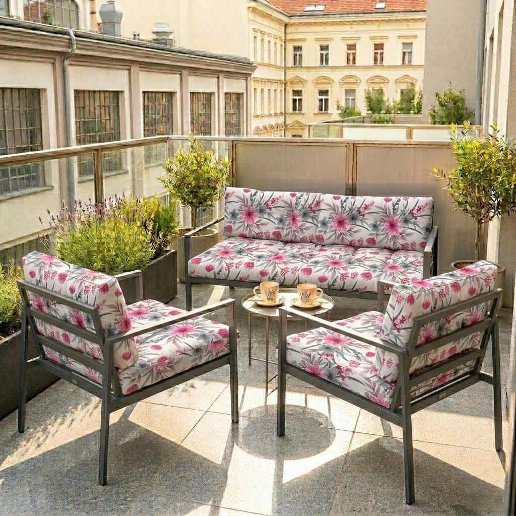 Jastuci Za Baštensku Garnituru Sa Niskim Naslonima - Dvosed i Dve Fotelje PINK SPRING