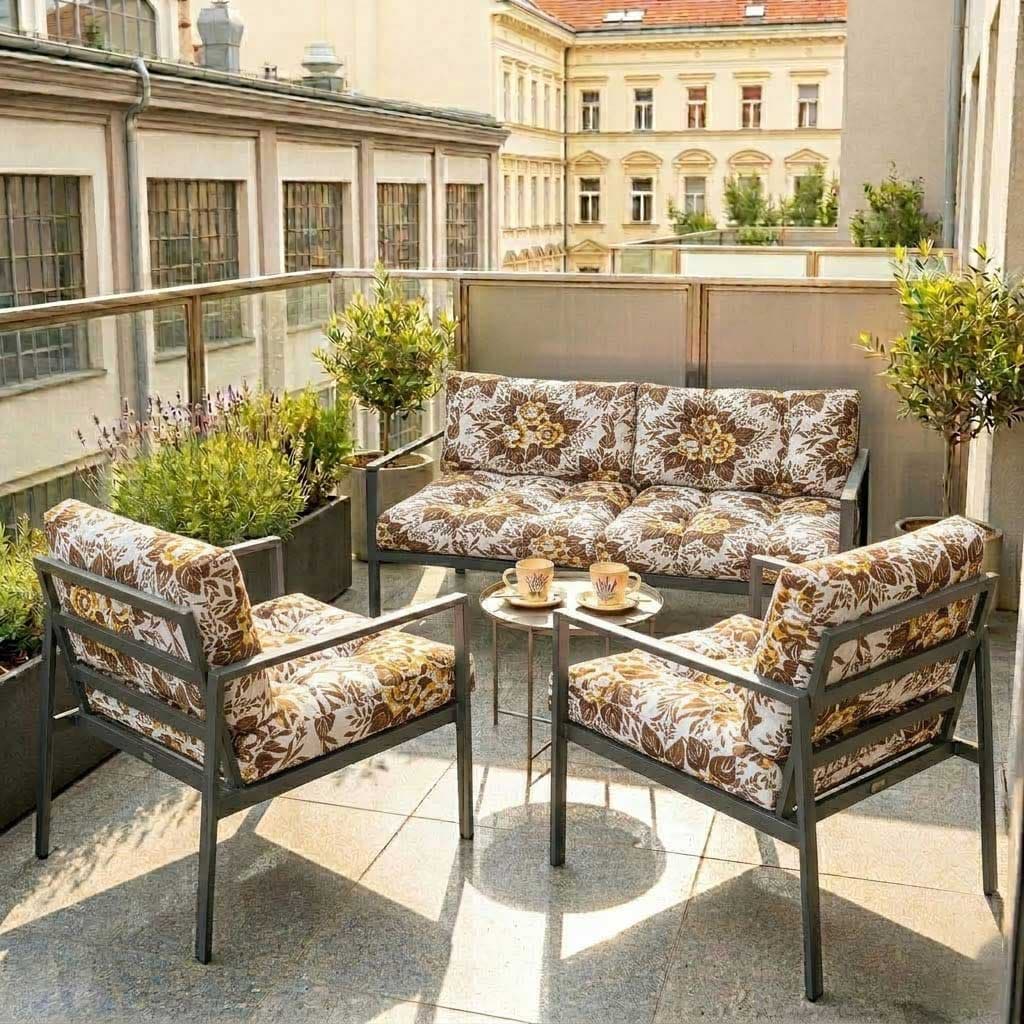 Jastuci Za Baštensku Garnituru Sa Niskim Naslonima - Dvosed i Dve Fotelje RETRO BOUQUET