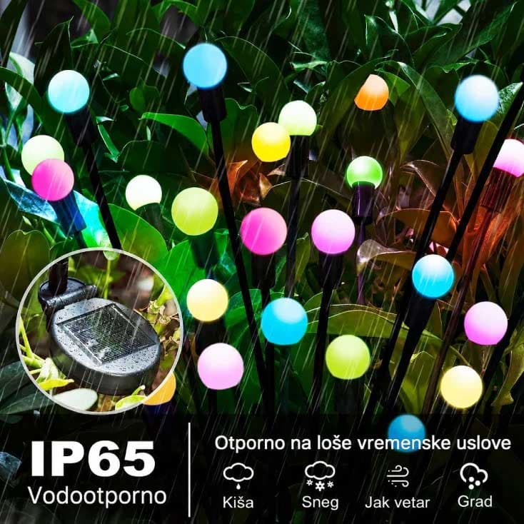 Dve solarne RGB baštenske lampe sa po 8 LED multikolor dioda