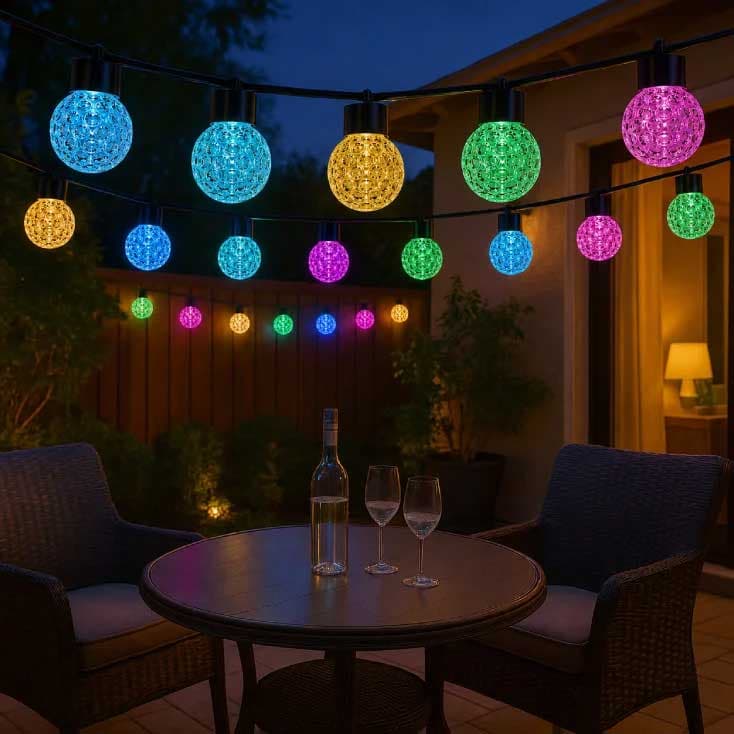LED svetleći niz dužine 9 metara sa 20 RGB kugli i daljinskim upravljačem