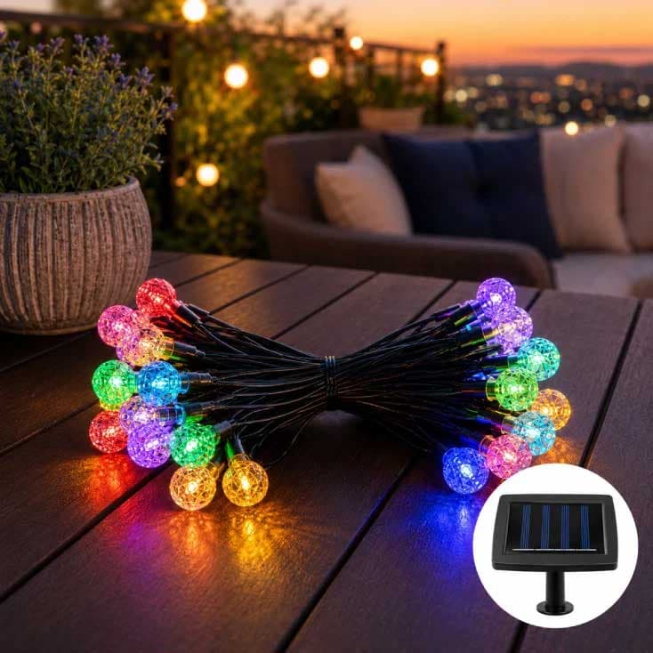 Solarni LED svetleći niz sa 35 lampica 5.5m
