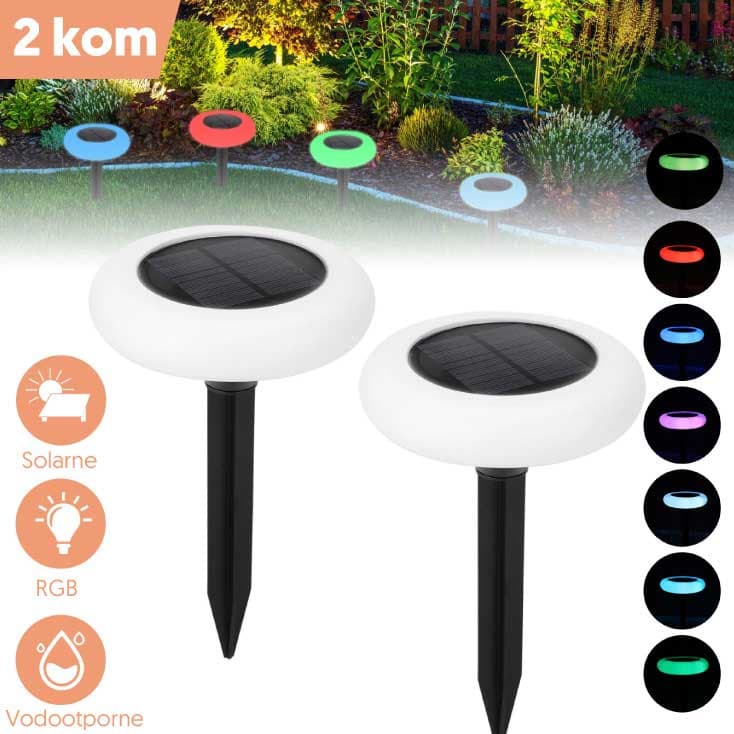 Solarne RGB baštenske lampe 2 kom.