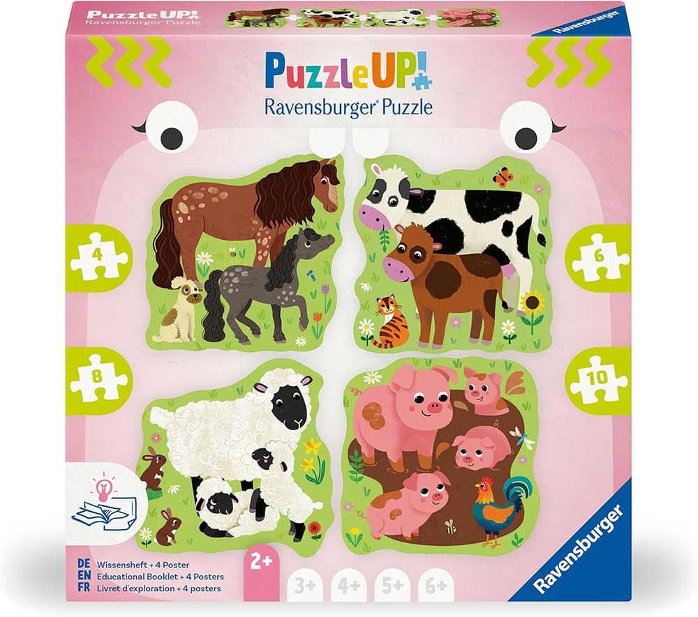 Slagalice za najmlađe 4u1 Domaće životinje Puzzle Up! Ravensburger 12004001