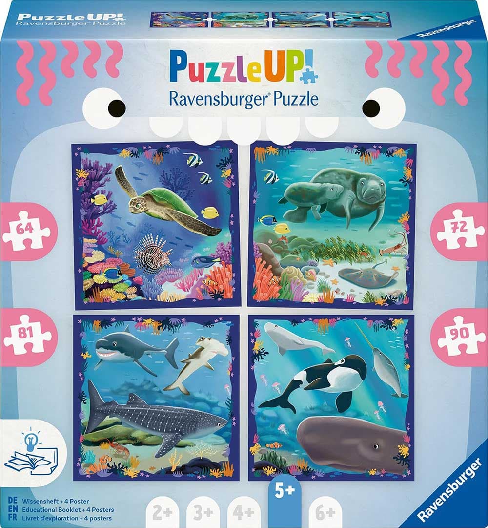 Slagalice za decu 4u1 Morske životinje Puzzle Up! Ravensburger 12004004
