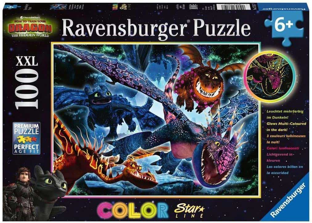 Puzzle koja svetli u mraku 100XXL delova Zmajevi Ravensburger 13710