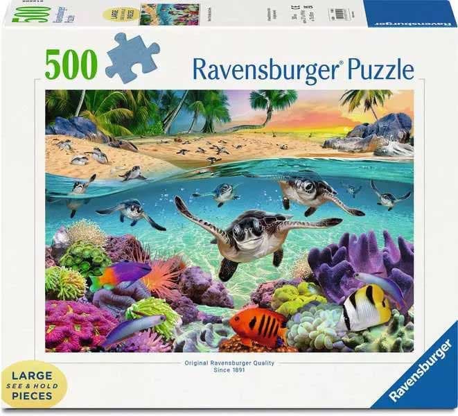 Puzzle 500 delova Mlade morske kornjače u trku Ravensburger 17456