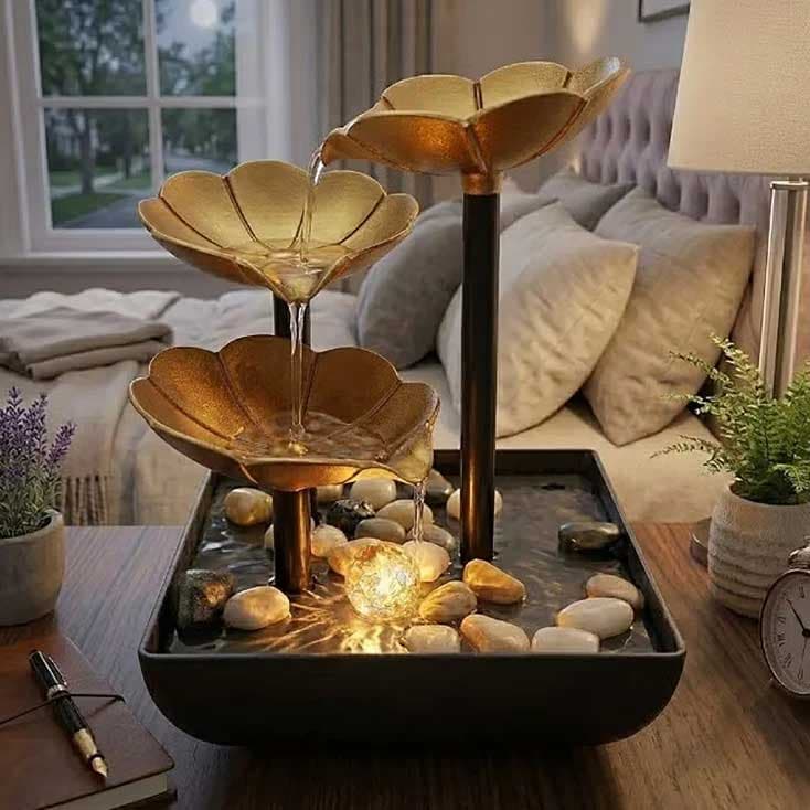 Mini sobna fontana sa LED osvetljenjem L14 Gold