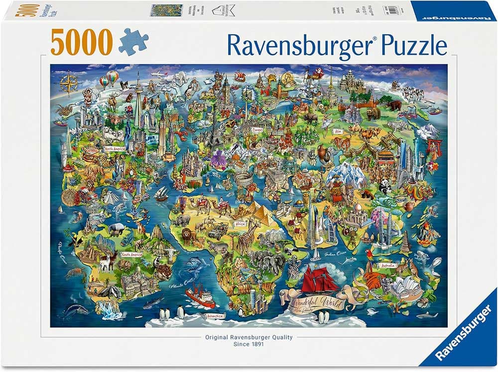 Puzzle slagalica 5000 delova Ilustrovana mapa sveta Ravensburger 12001738