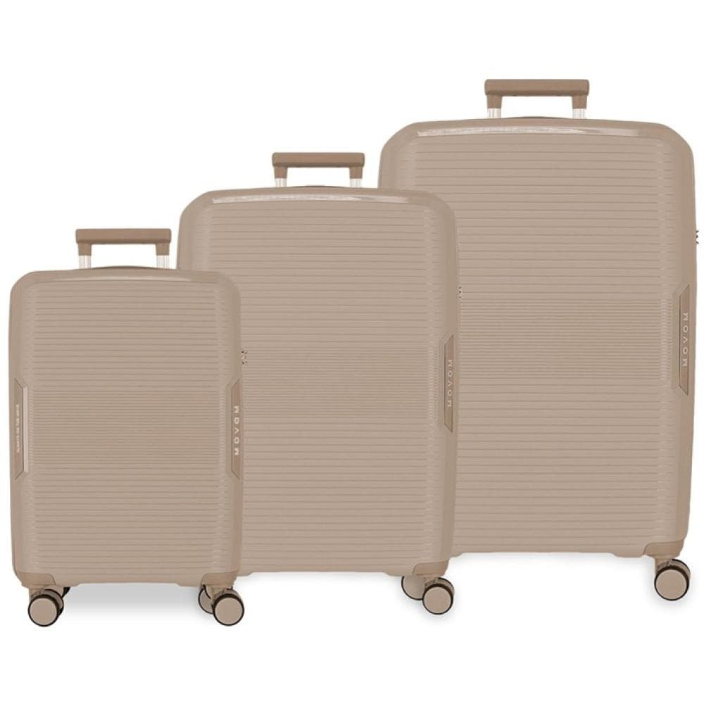 Komplet proširivih kofera od polipropilena 55cm-68cm-78cm Movom Inari champagne 53294
