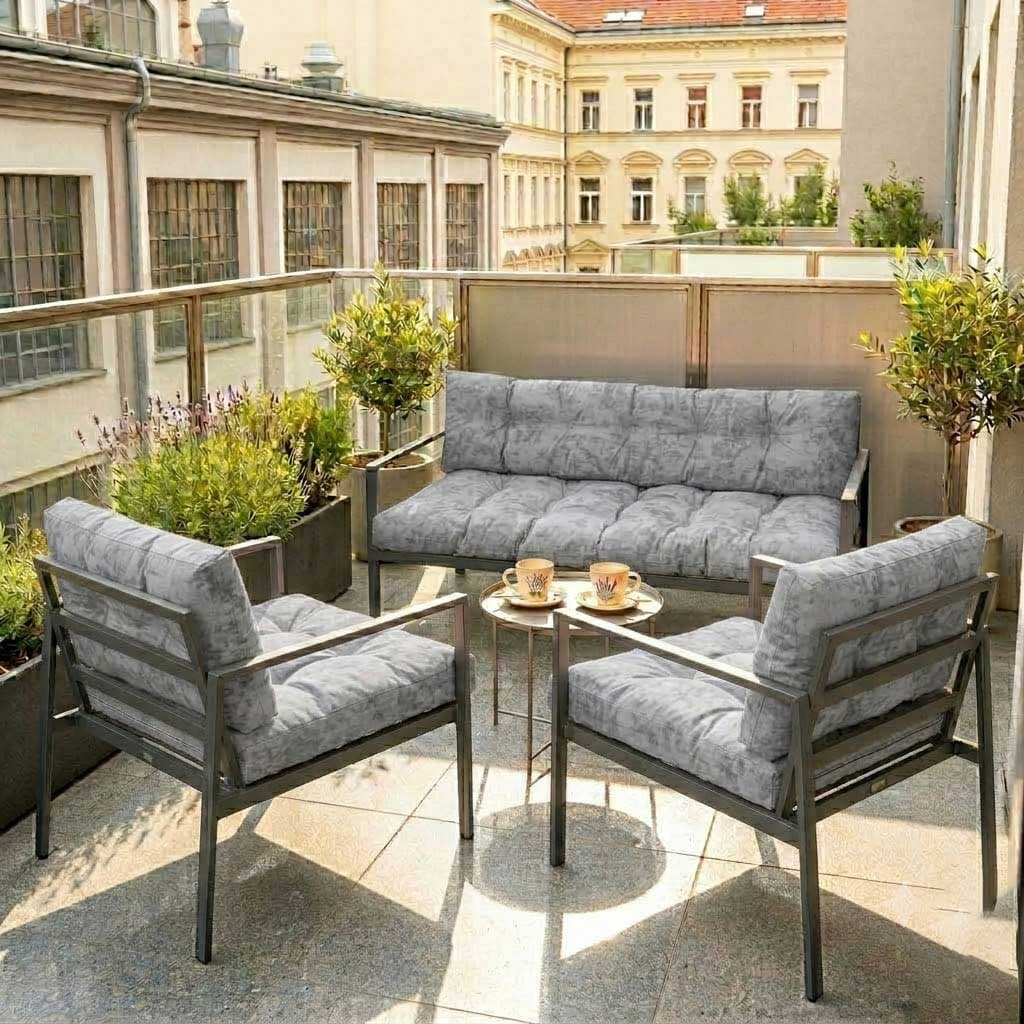 Jastuci Za Baštensku Garnituru Sa Niskim Naslonima - Dvosed i Dve Fotelje MARBLE GREY