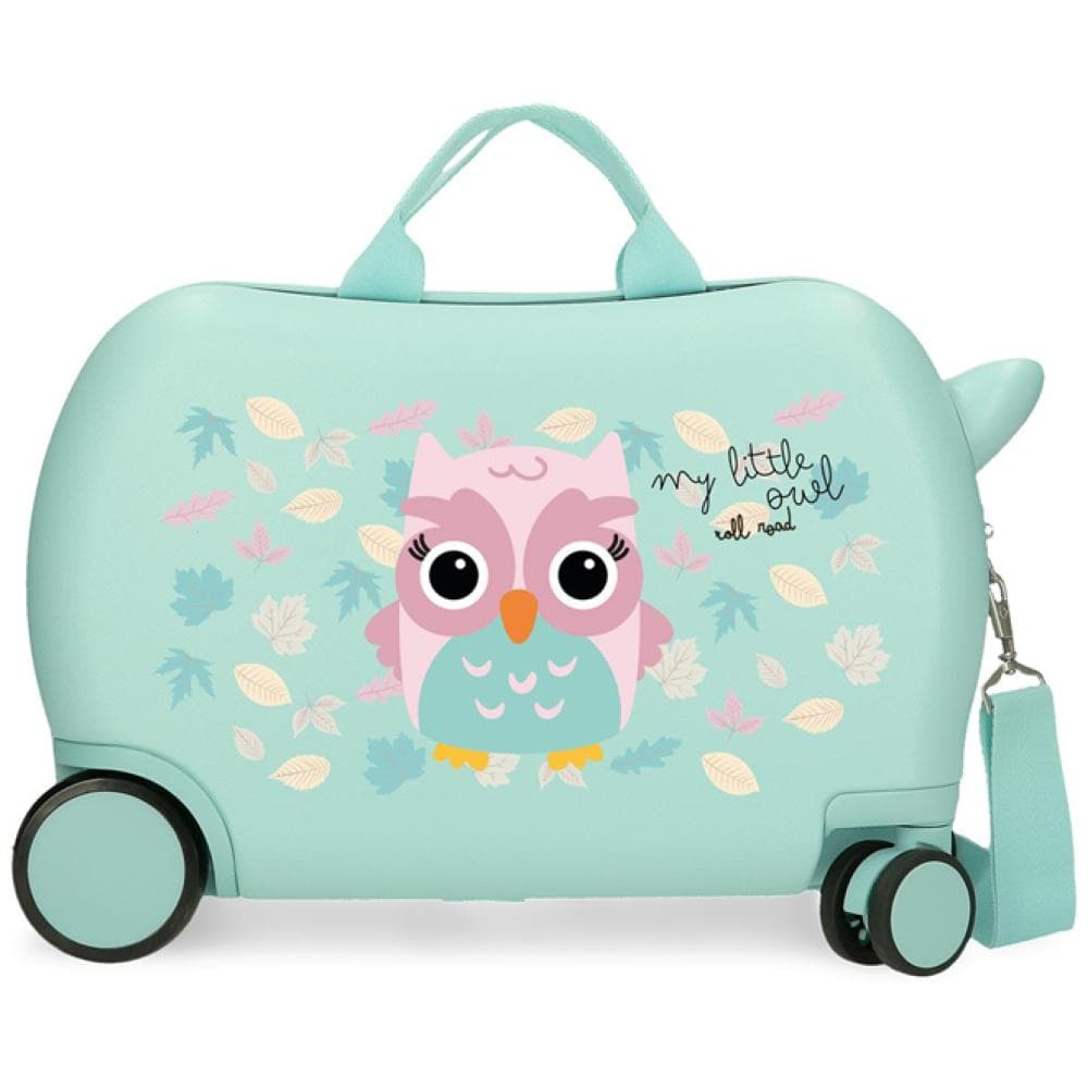 Dečiji kofer za put i vožnju Roll Road Happy Pets Owl mint 49910