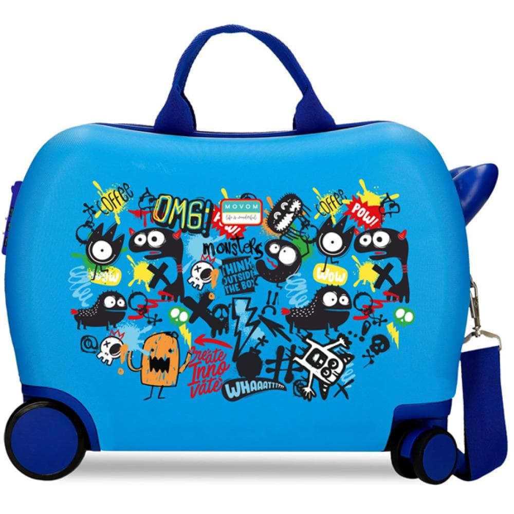 Dečiji kofer za put i vožnju Movom Monsters blue 32798