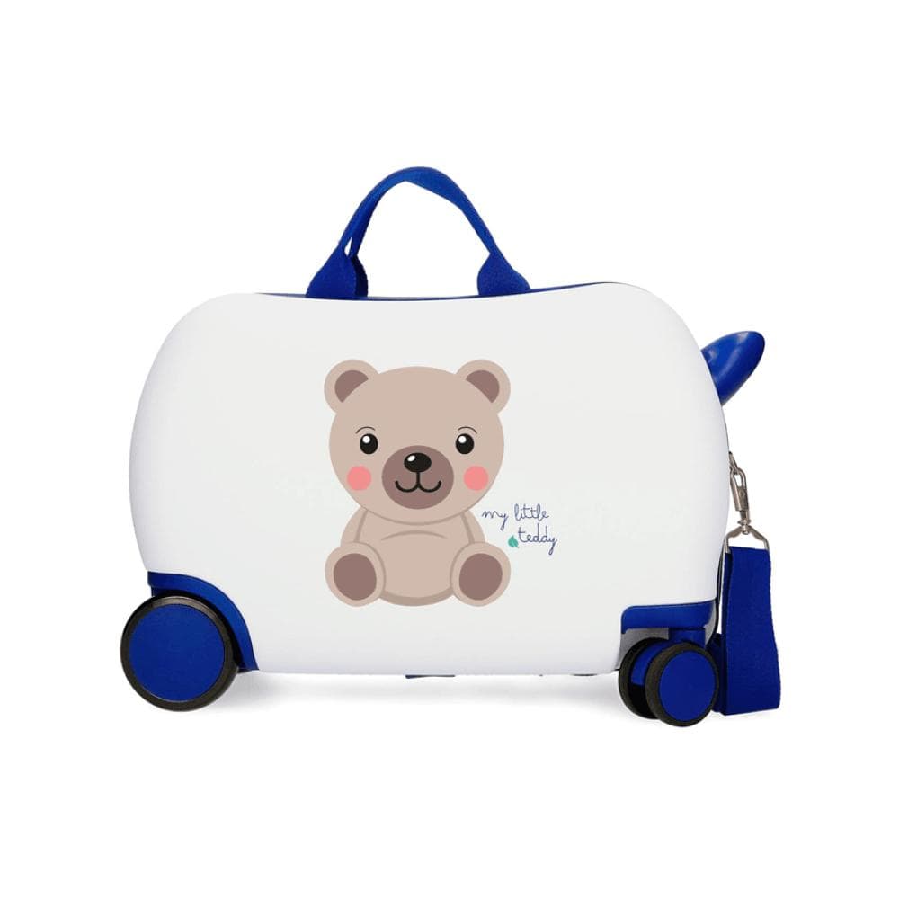 Dečiji kofer za put i vožnju Roll Road Happy Pets Teddy white 49910