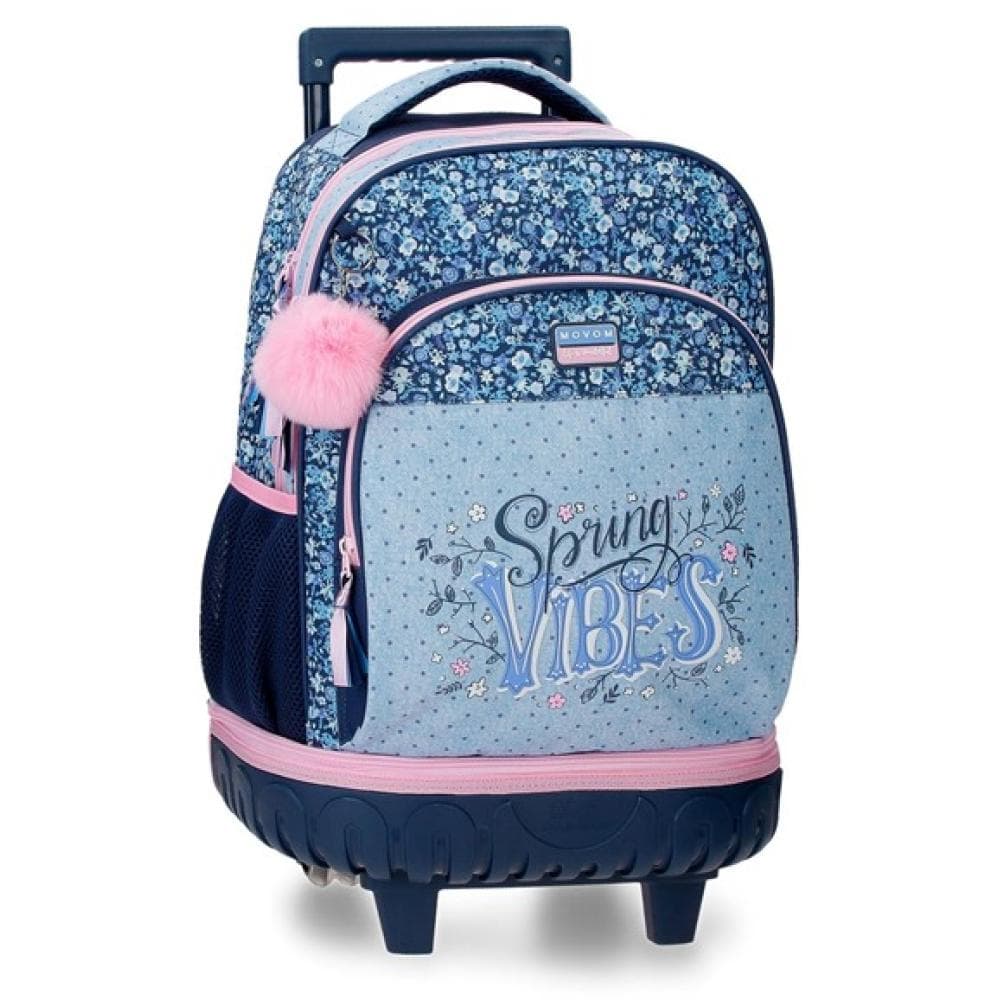 Ranac za školu 43cm sa točkićima Movom Spring Vibes blue 32629