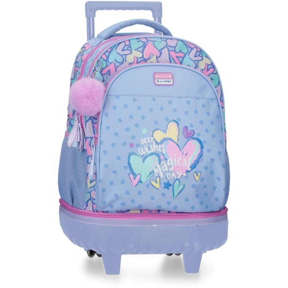 Ranac za školu 43cm sa točkićima Movom Best Wishes purple 32129