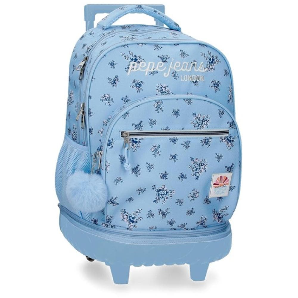 Ranac za školu 43cm sa točkićima Pepe Jeans Olivia light blue 60829