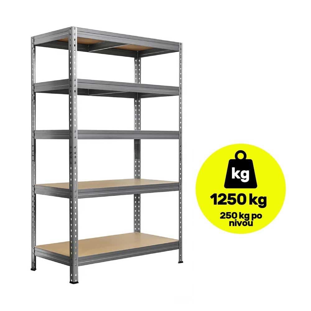 Metalna polica velike nosivosti 180x100x60cm 5x250kg 2015