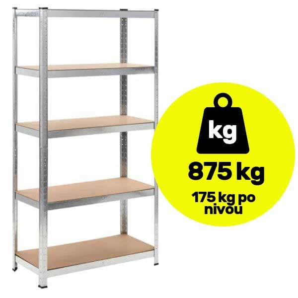 Metalna polica velike nosivosti 180x80x40cm 5x175kg