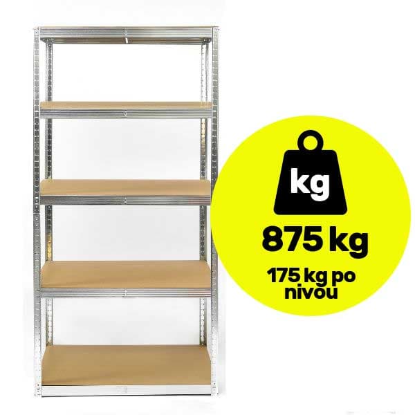 Metalna polica velike nosivosti 180x75x50cm 5x175kg