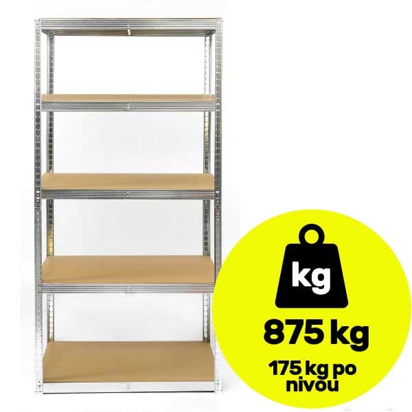 Metalna polica velike nosivosti 180x60x40cm 5x175kg