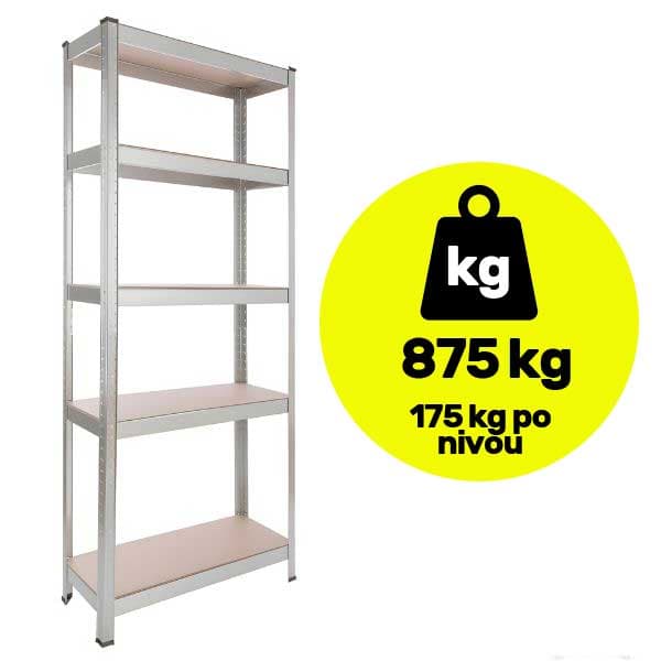 Metalna polica velike nosivosti 180x60x30cm 5x175kg