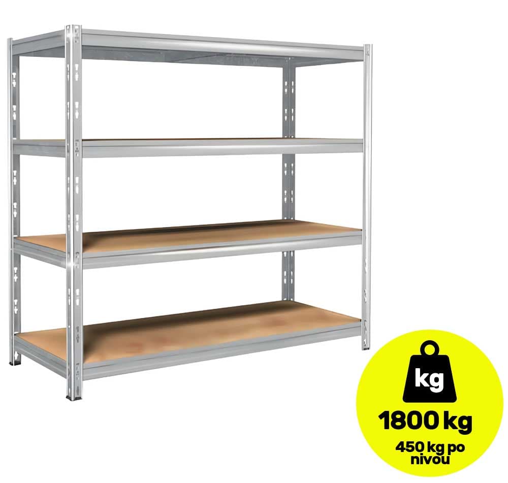 Profesionalni magacinski metalni regal Orion Heavy Industrial 180×210×70 cm 4×450kg